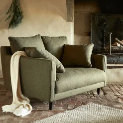 Canapé 1,5 places fixe en tissu joint - vert cèdre