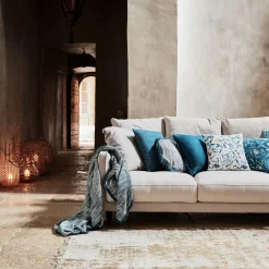 Canapé 5 places fixe en tissu joint - beige roucas