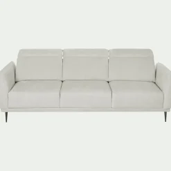 Canapé 4 places fixe en tissu memphis avec fonction avance-recul - beige roucas