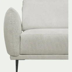 Canapé 4 places fixe en tissu memphis avec fonction avance-recul - beige roucas