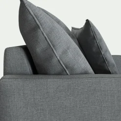 Canapé 2 places fixe en tissu - gris ardoise