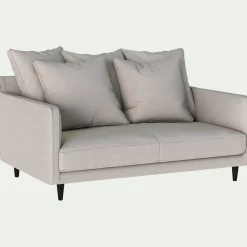 Canapé 2 places fixe en tissu joint - gris borie