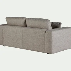 Canapé 3 places fixe en tissu bouclette - gris clair