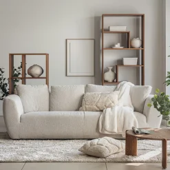 Canapé 4 places fixe en tissu armonia - beige alpilles