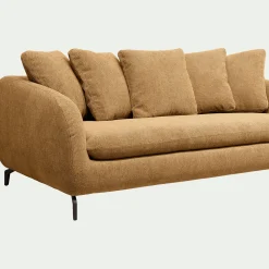 Canapé 3 places fixe en tissu tramé - bronze