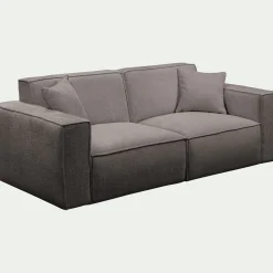 Canapé 3 places fixe en tissu genesis - gris