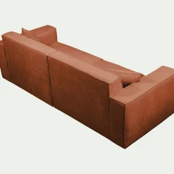 Canapé 5 places fixe en tissu genesis - brun rustrel