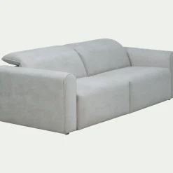 Canapé 3 places fixe en tissu - gris borie