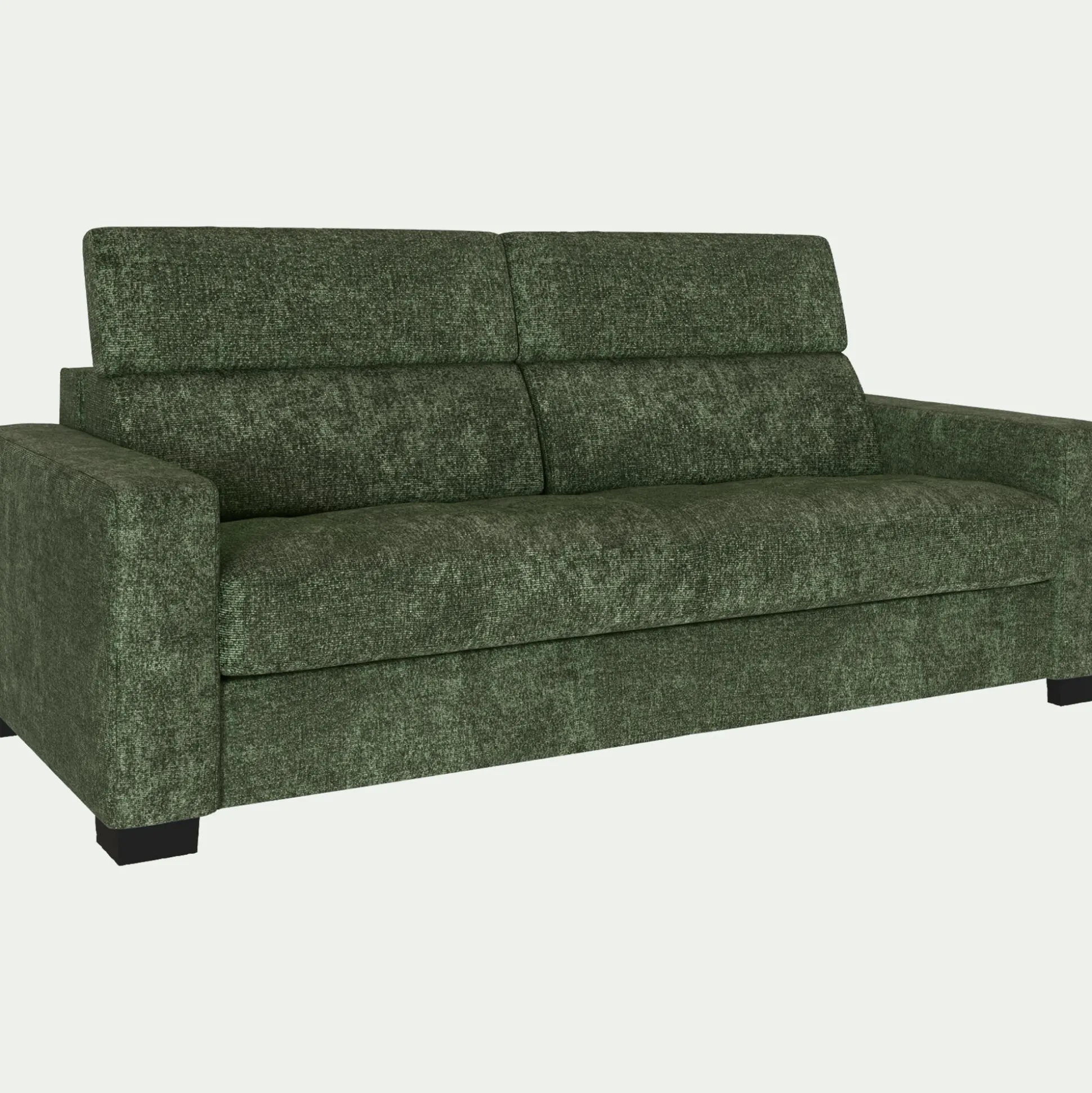 Canapé 3 places fixe en tissu Genesis avec accoudoirs 20cm - vert cèdre