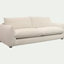 Canapé 4 places fixe en tissu Raven - blanc écru