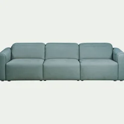 Canapé 5 places fixe en tissu - bleu niolon
