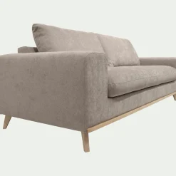 Canapé 3 places fixe en tissu storm - taupe