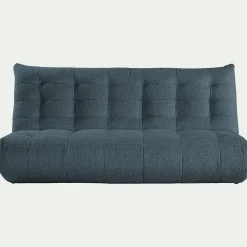 Canapé 4 places fixe en tissu bouclette - bleu