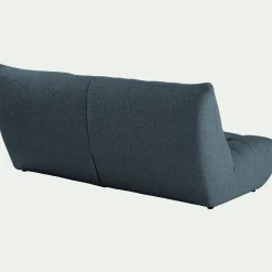 Canapé 4 places fixe en tissu bouclette - bleu