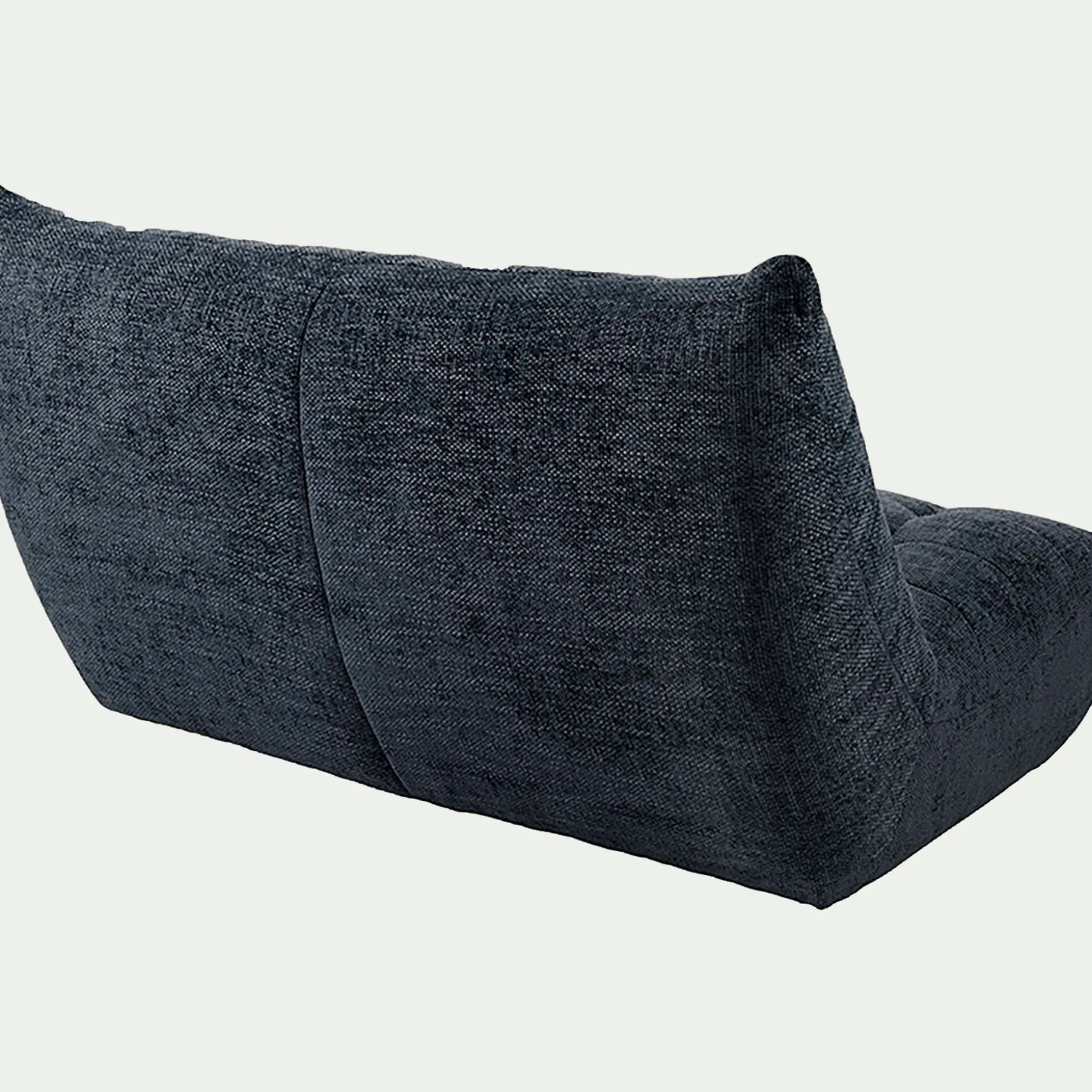 Canapé 3 places fixe en tissu chenille - bleu marine