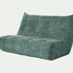 Canapé 3 places fixe en tissu chenille - bleu calaluna