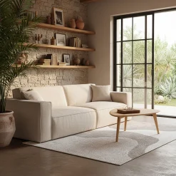 Canapé 4 places fixe en tissu Genesis - beige