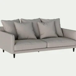 Canapé 3 places fixe en tissu joint - gris borie