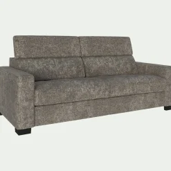 Canapé 3 places fixe en tissu Genesis avec accoudoirs 20cm - beige alpilles