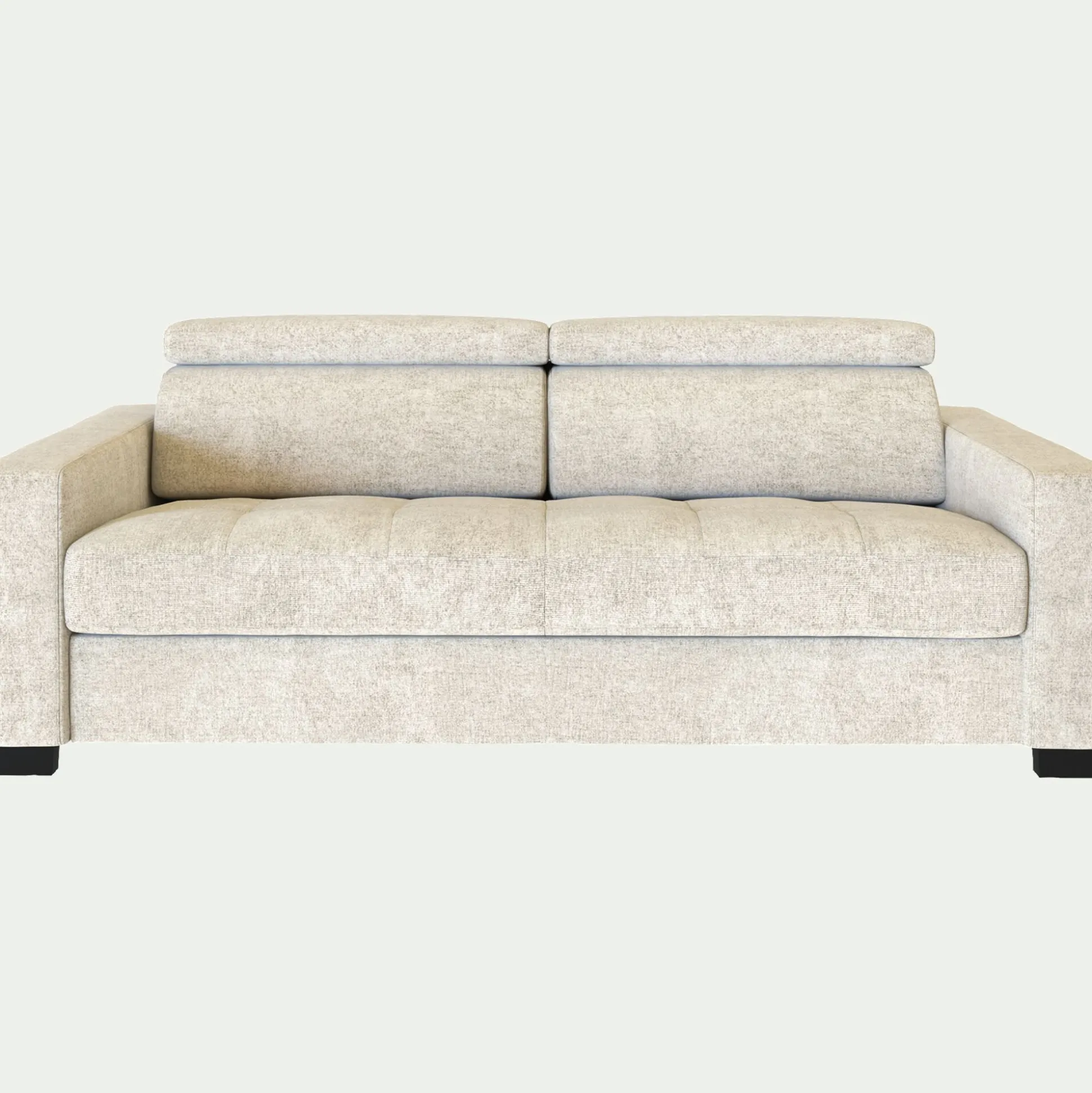 Canapé 3 places fixe en tissu Genesis avec accoudoirs 20cm - blanc ventoux