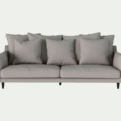 Canapé 4 places fixe en tissu joint - gris borie