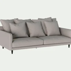 Canapé 4 places fixe en tissu joint - gris borie