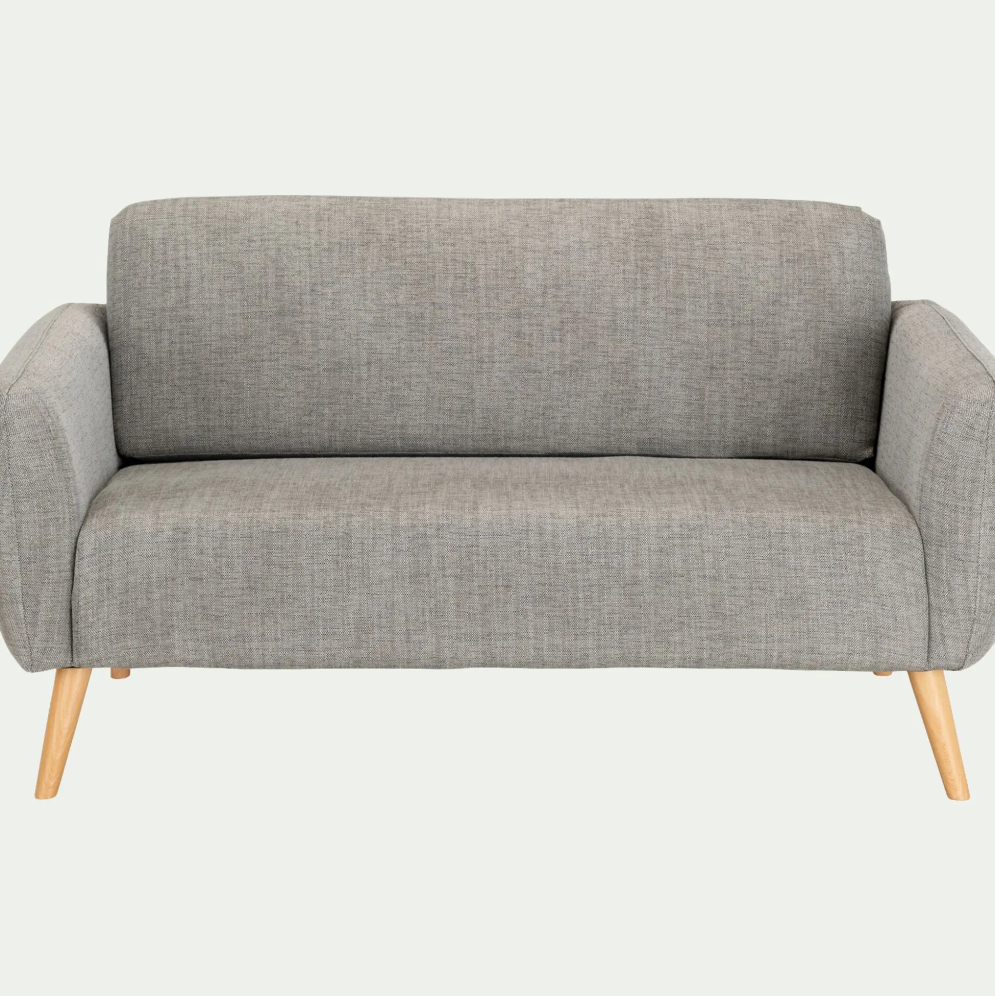 Canapé 2 places fixe en tissu - gris