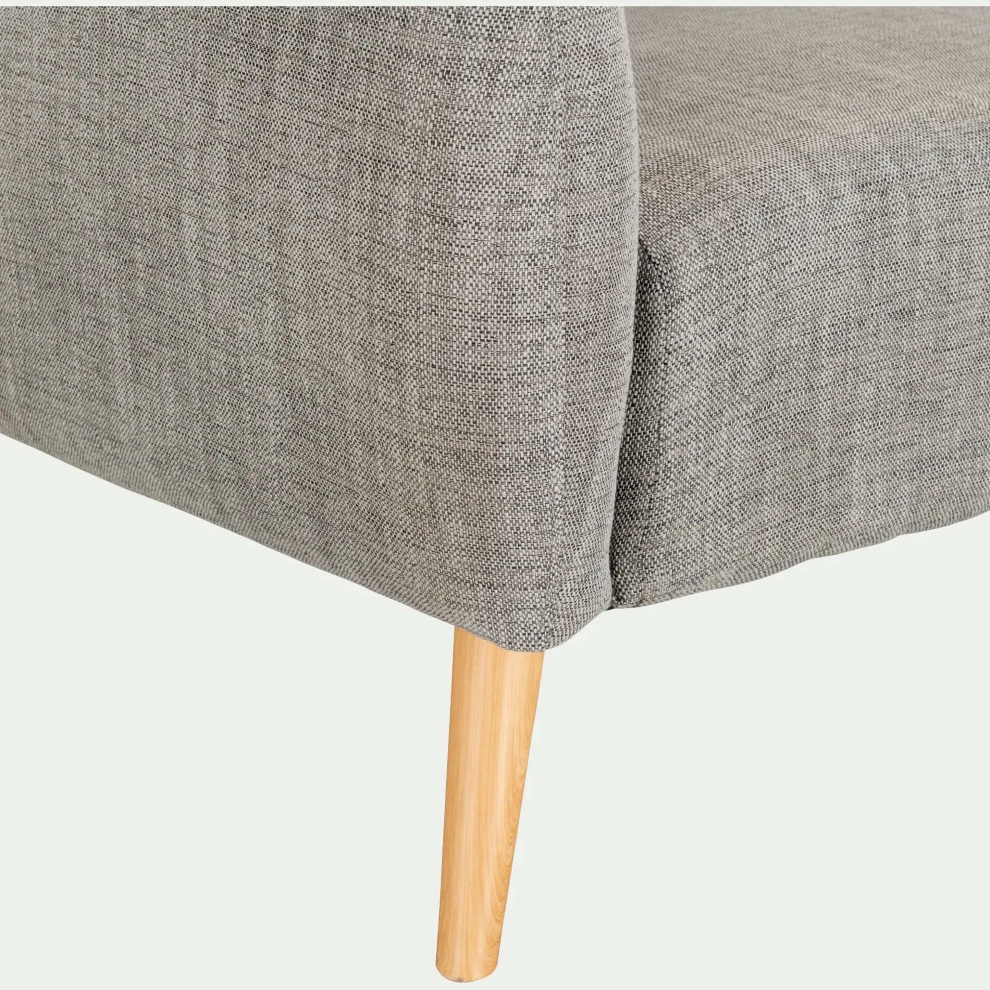 Canapé 2 places fixe en tissu - gris