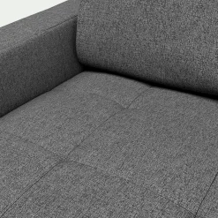 Canapé 3 places fixe en tissu pop avec accoudoirs 15cm - gris