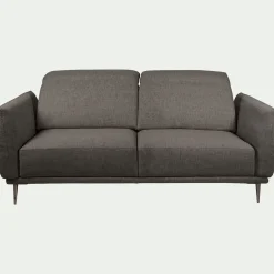 Canapé 3 places fixe en tissu avec fonction avance-recul - gris restanque