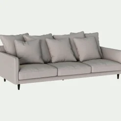 Canapé 5 places fixe en tissu joint - gris borie