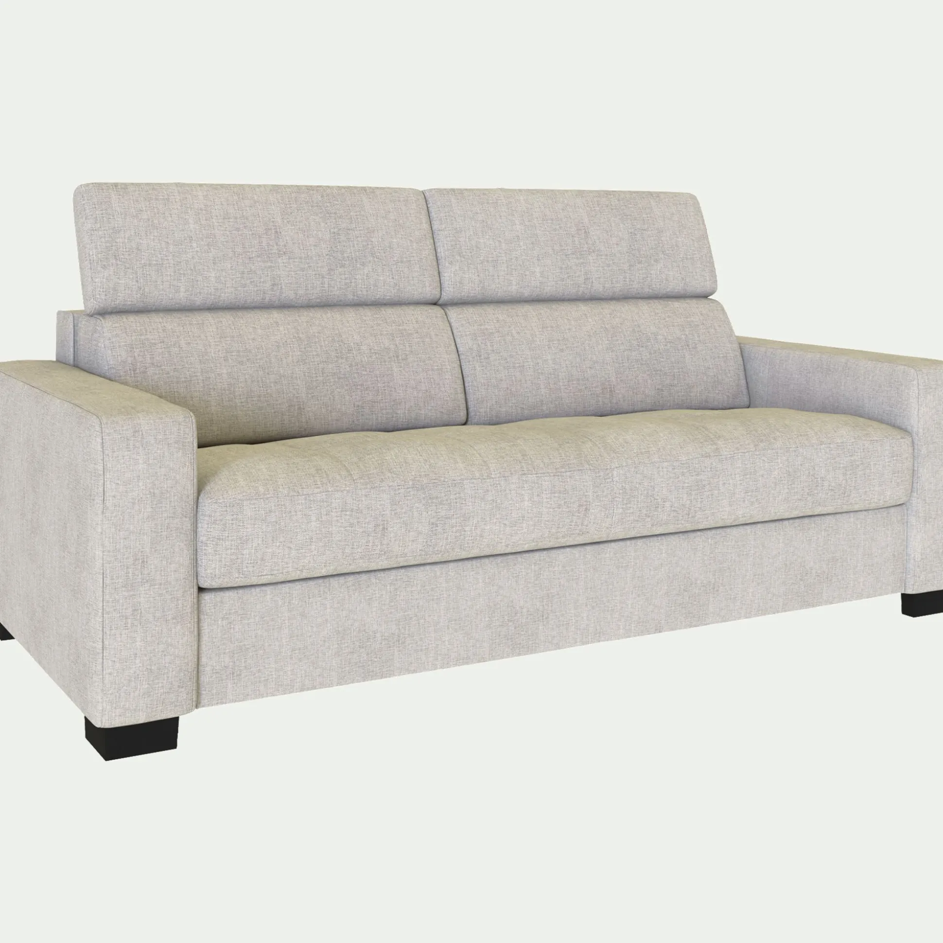 Canapé 2 places fixe en tissu monclar avec accoudoirs 20cm - beige roucas