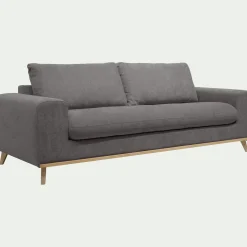 Canapé 4 places fixe en tissu Storm - gris moyen