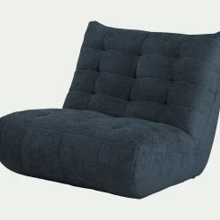 Canapé 2 places fixe en tissu chenille - bleu marine