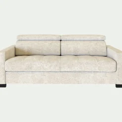 Canapé 3 places fixe en tissu Genesis avec accoudoirs 15cm - blanc ventoux