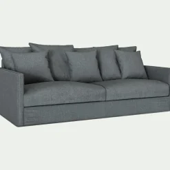 Canapé 4 places fixe en tissu - gris ardoise