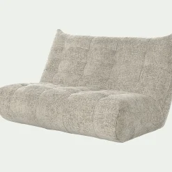 Canapé 3 places fixe en tissu chenille - beige roucas