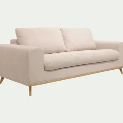 Canapé 3 places fixe en tissu crown - beige roucas