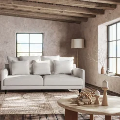 Canapé 4 places fixe en tissu monclar - beige roucas