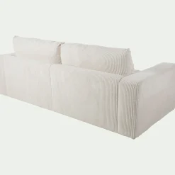 Canapé 5 places fixe en velours côtelé - beige roucas