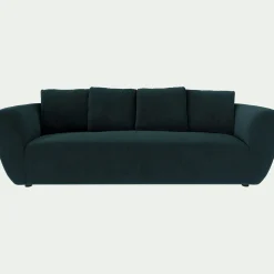 Canapé 4 places fixe en velours Velvet - bleu foncé