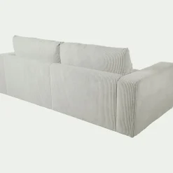 Canapé 5 places fixe en velours côtelé - gris borie