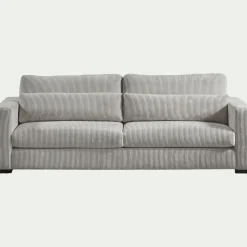 Canapé 5 places fixe en velours côtelé Azores - gris borie