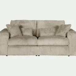 Canapé 5 places fixe en velours côtelé Bita - blanc ventoux