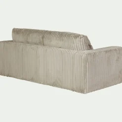 Canapé 5 places fixe en velours côtelé Bita - blanc ventoux