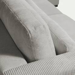 Canapé 3 places fixe en velours côtelé Azores - gris borie