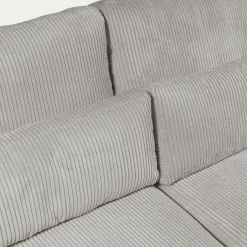 Canapé 3 places fixe en velours côtelé Azores - gris borie