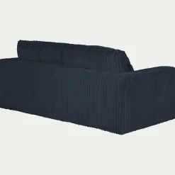 Canapé 5 places fixe en velours côtelé Bita - bleu calabrun