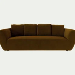 Canapé 4 places fixe en velours Velvet - bronze