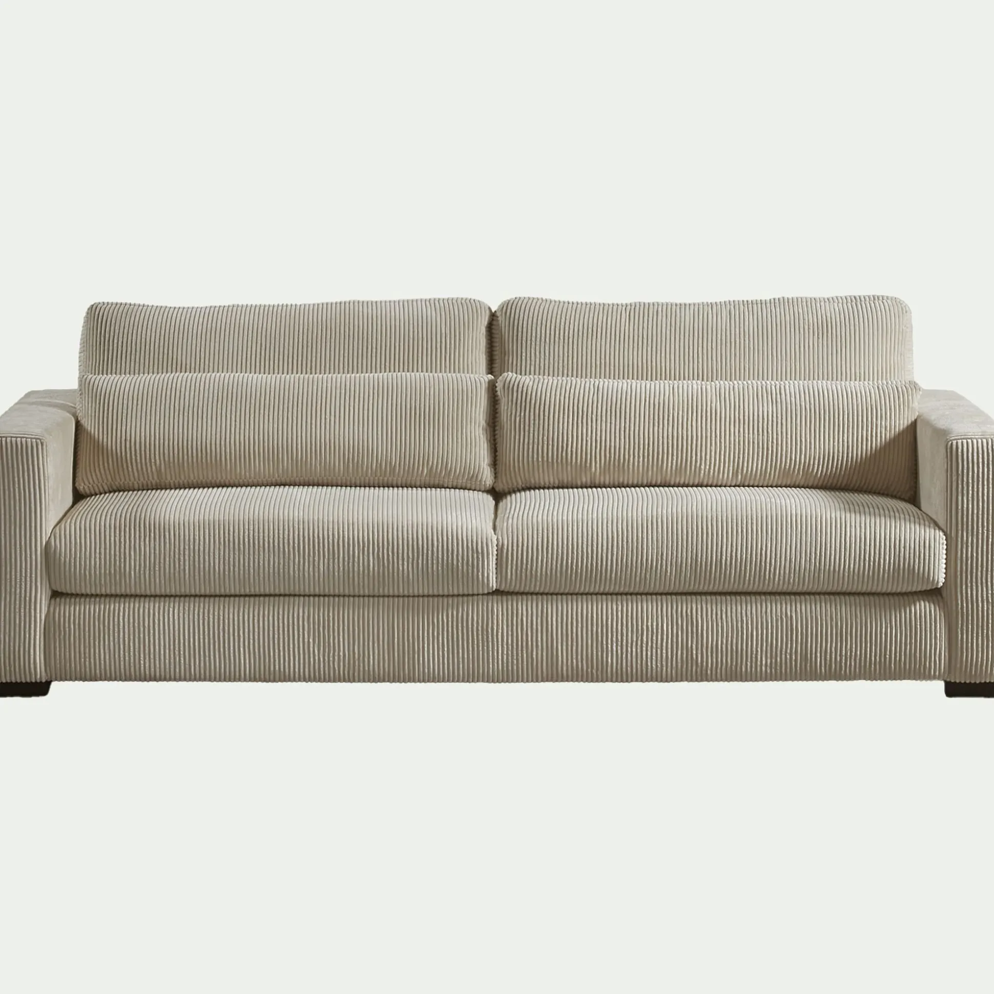 Canapé 5 places fixe en velours côtelé Azores - taupe